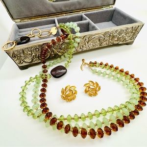 Vintage NAPIER Earrings & Beautiful Necklace
